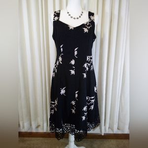Donna Ricco Sleeveless Laser Cut Hem Dress Retail $130